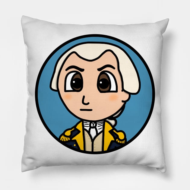 Patriot Portrait - Chibi Nathanael Greene (Large Version) Pillow by Aeriskate