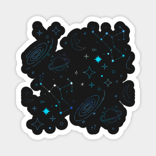 Blue Galaxy Pattern Magnet