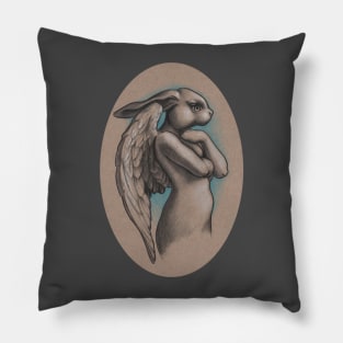 Bunny Angel Statue Pillow