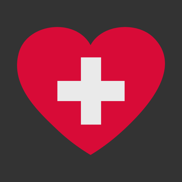 I Love Switzerland // Heart-Shaped Swiss Flag by SLAG_Creative