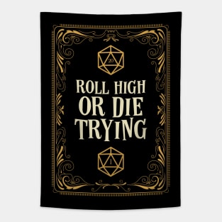 Roll High or Die Trying D20 Dice Tapestry