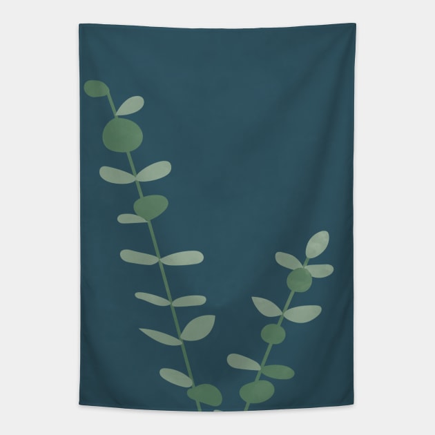 Modern Eucalyptus Art Print Blue Tapestry by Colorable