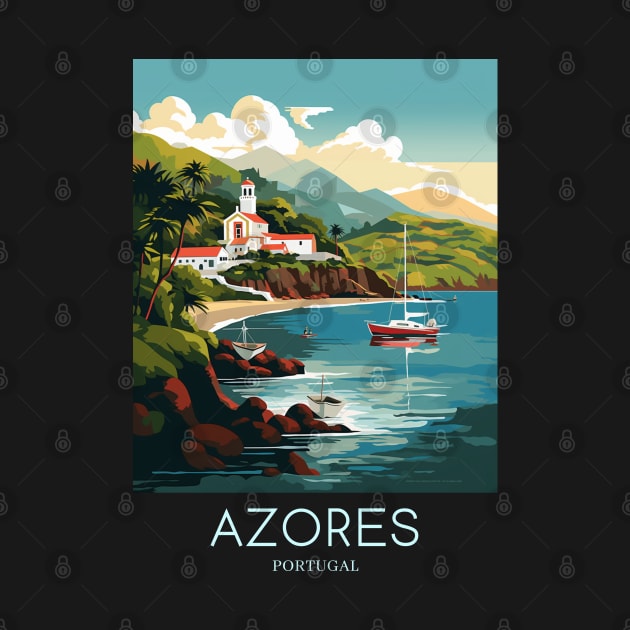 A Pop Art Travel Print of Azores - Portugal by Studio Red Koala