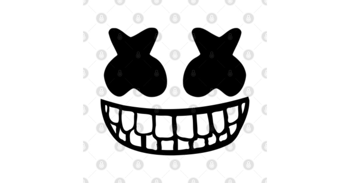 Marshmello Grining - Marshmello - Sticker | TeePublic