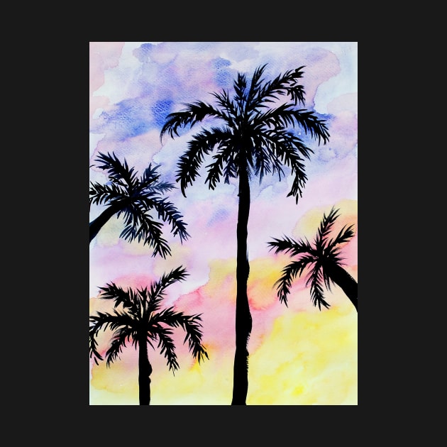 Summer Beach Palm Tress by ZeichenbloQ