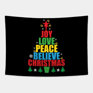 Funny Christmas Joy Love Peace Believe Christmas Tapestry