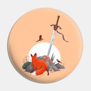 Fox and the Sword Pin