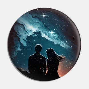 couple watching  a shooting star Pin