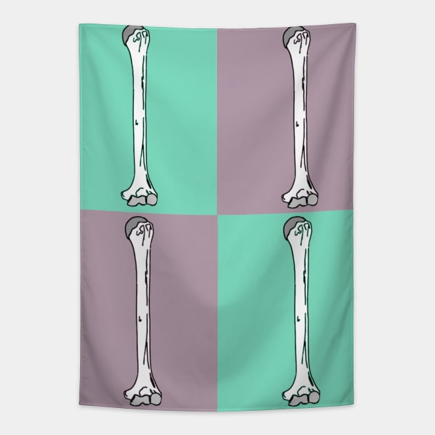 Four Square Teal and Mauve Humerus Design Tapestry by Humerushumor