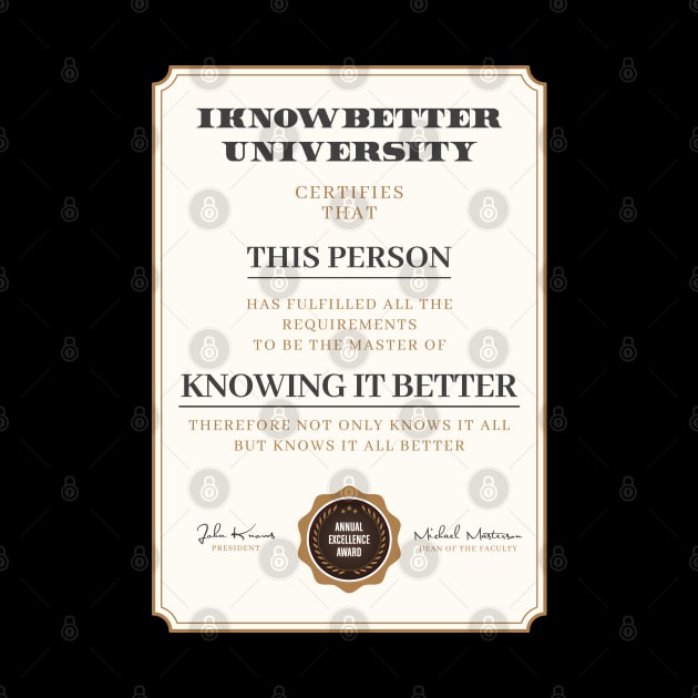 Funny I know it better diploma by Vilmos Varga