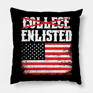 College Enlisted - usa flag Pillow