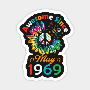 Funny Birthday Quote, Awesome Since May 1969, Retro Birthday Magnet