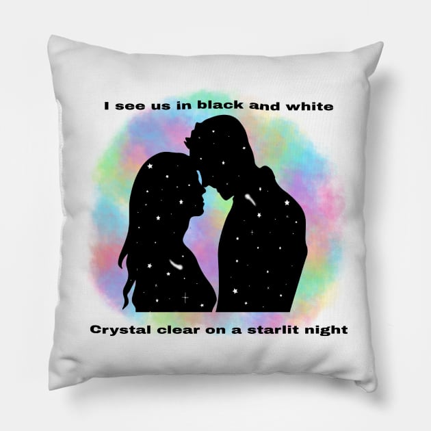 Black and White Niall Horan lyric art Pillow by anrockhi