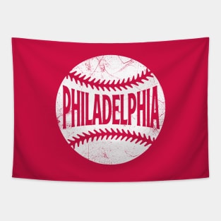 Philadelphia Retro Baseball - Red Tapestry