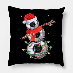 Dabbing Soccer Christmas Lights Snowman Santa Sweater Ugly Pillow