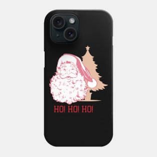 Retro Vintage Pink Santa Claus - Santa And Tree Phone Case