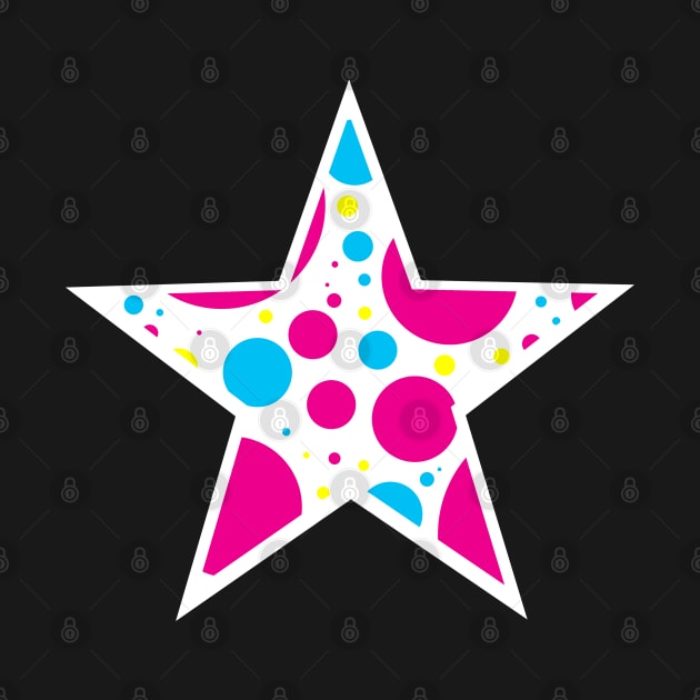 Multicolor Polka Dot White Star by bumblefuzzies