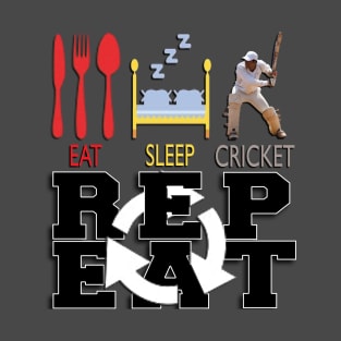 Eat sleep cricket repeat T-Shirt