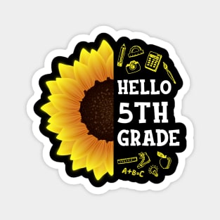 Hello First Grade Shirt 5th Grade Back To School Sunflower Gift Magnet