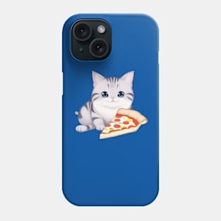 Cute Cat Holding a Pizza Phone Case