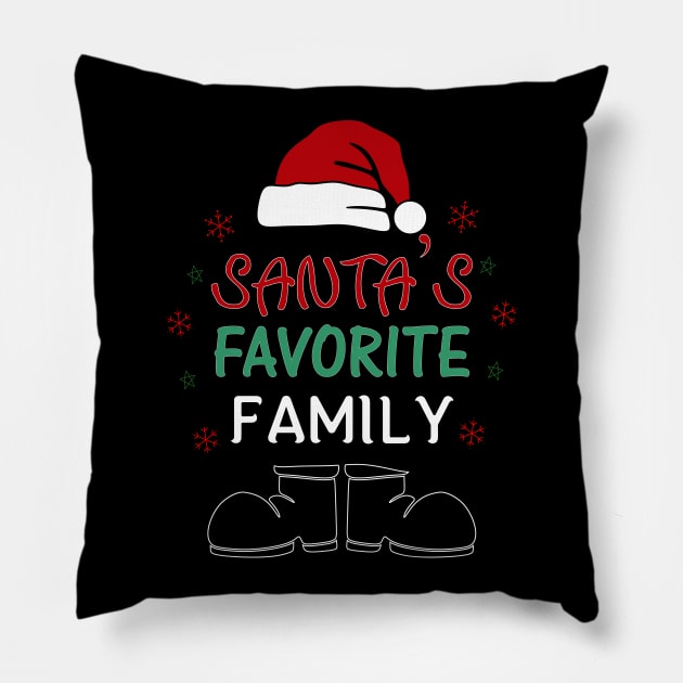 Family Christmas, Santa's Favorite Family Pillow by creativeKh