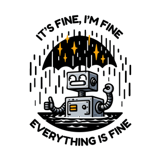 Funny Robot - It's Fine, I'm Fine, Everything is Fine T-Shirt