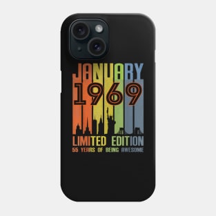 January 1969 55 Years Of Being Awesome Limited Edition Phone Case