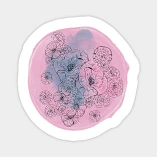 Flower pattern on pink background Magnet