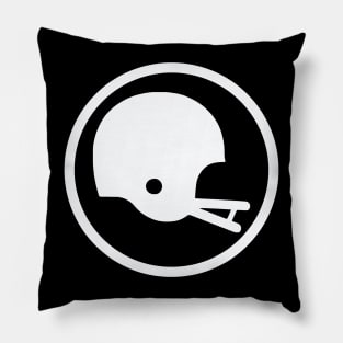 Two-Bar Helmet Minimalist Logo (White Large) Pillow
