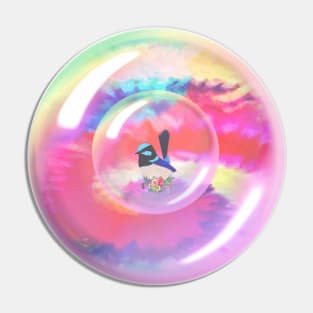 Bird in a Bubble in a Bubble Pin