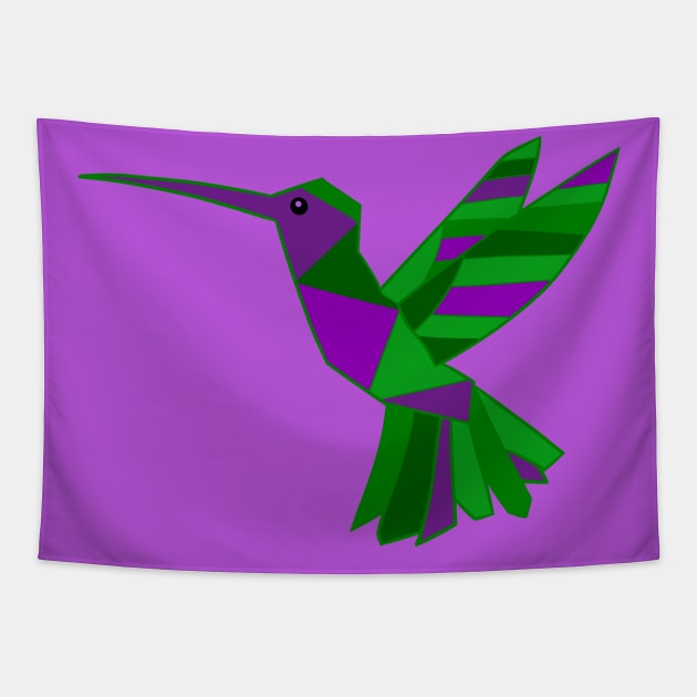 Amethyst & Emerald Hummingbird Tapestry by VazMas Design