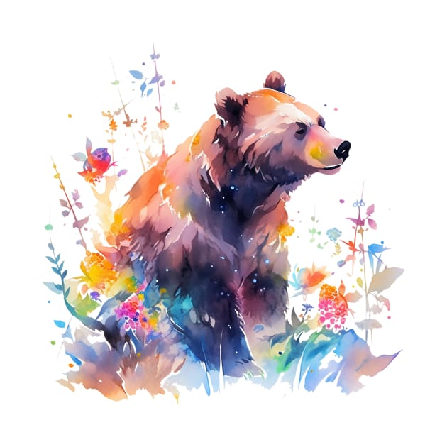 bear watercolor by dorapeterx