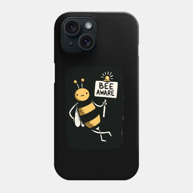 Bee aware Bee (Back Print) Phone Case by DoodleDashDesigns