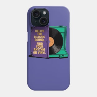 Disco de vinilo vintage, 'Revive el sonido clásico, encuentra tu ritmo en vinilo' Phone Case