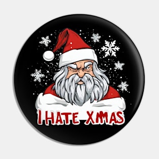 I Hate Christmas XMAS Bored Santa Claus Funny Pin