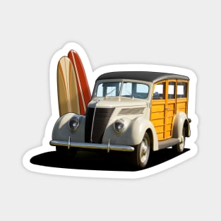 1937 Ford Woody Station Wagon in cream Magnet