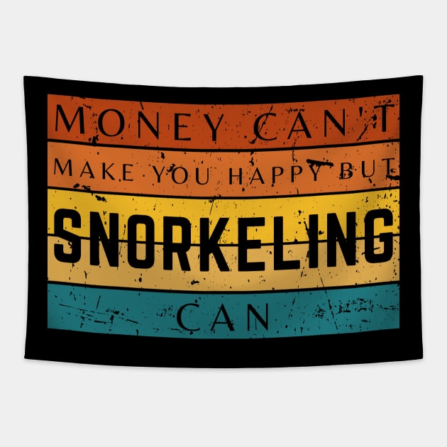 Money Can't Make You Happy But Snorkeling Can Tapestry by HobbyAndArt