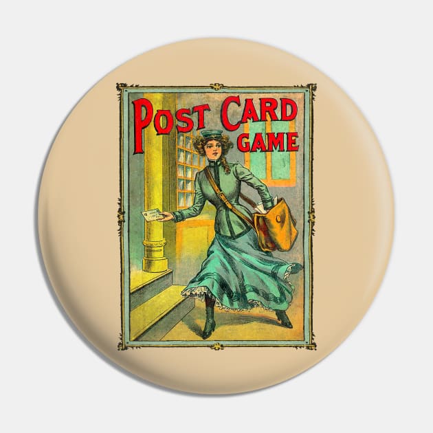 Post Card Postcard Game Pin by MatchbookGraphics