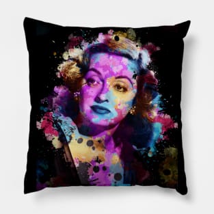 Bette Davis ~ Watercolor Illustration Pillow