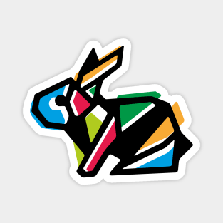 Rainbow Anigami Bunny Magnet