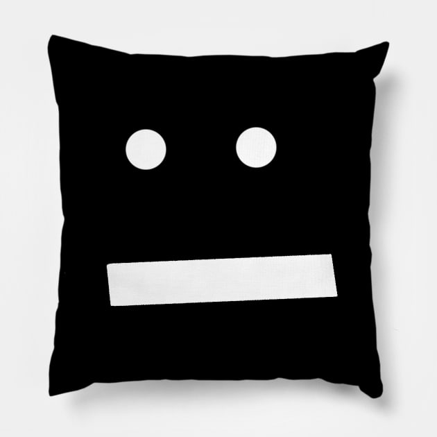 Express Yourself Minimal Neutral Smiley Face Pillow by ellenhenryart