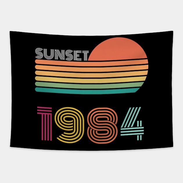 Sunset Retro Vintage 1984 Tapestry by Happysphinx