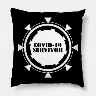 Covid 19 Survivor - White Design Pillow