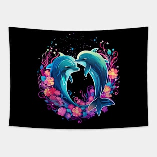 Dolphin Couple Valentine Tapestry