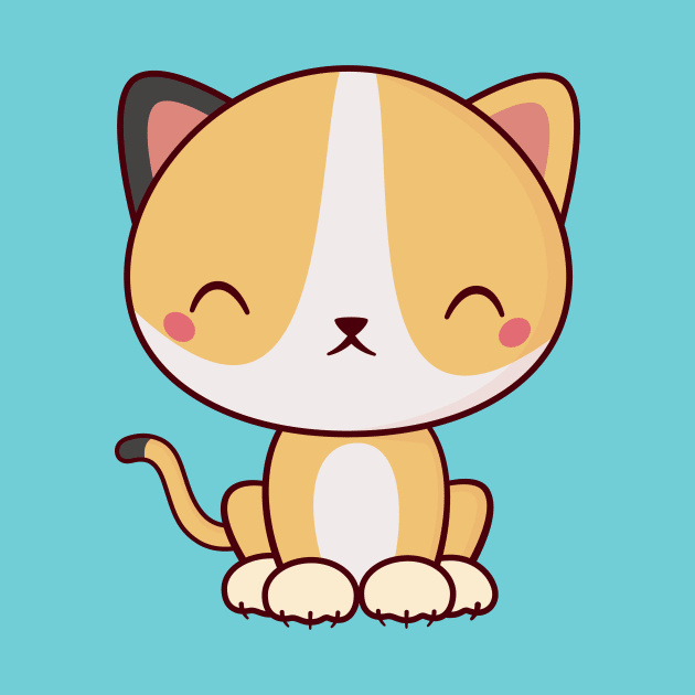 Smiling Kawaii Cute Kitten Cat by happinessinatee