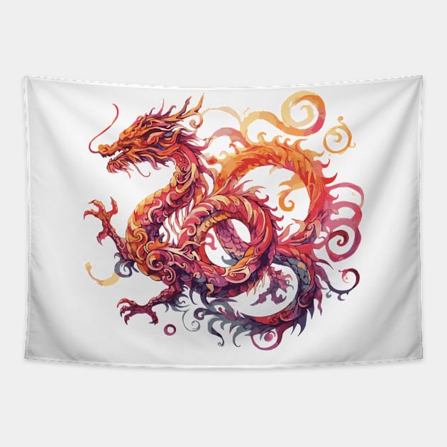 Colorful Dragon Tapestry by Heartsake