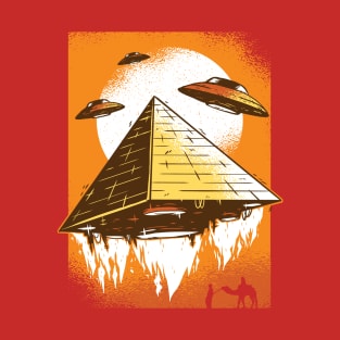 Flying UFO Pyramid T-Shirt I Aliens UFO Day T-Shirt