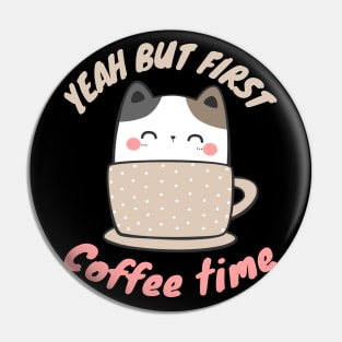 Cute Coffee Cat Pin