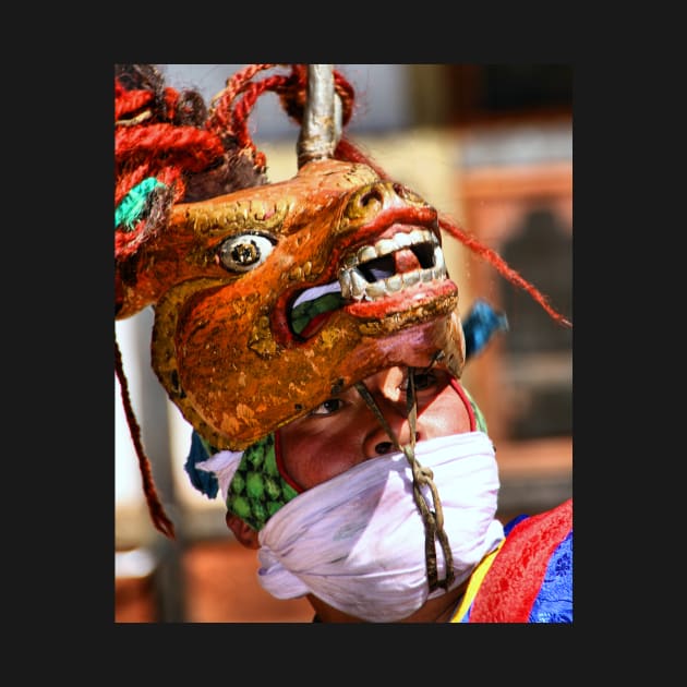 Masked Monk #1, Tashiling Festival, Eastern Himalayas, Central Bhutan by Carole-Anne