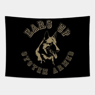 German Shepherd Ears Up System Armed Dog Lovers Tapestry